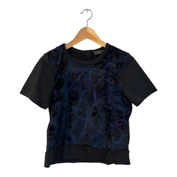 Zara Top Sweater Animal Print Medium Blue Black - Picture 1 of 10